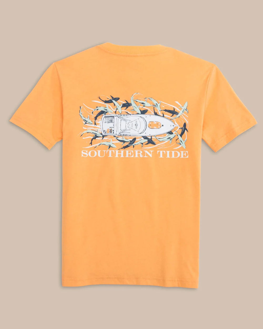 YATCHS OF SHARKS T-SHIRT - SALMON BLUFF ORANGE