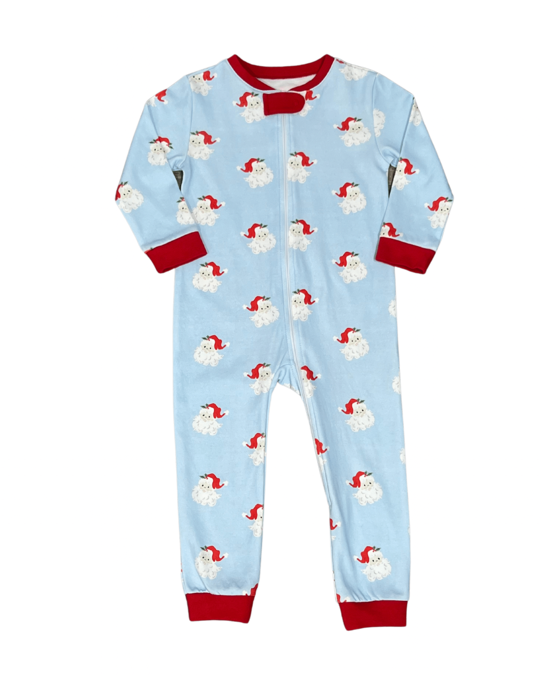 BOYS ONE PIECE ZIP UP JAMMIES - SANTA