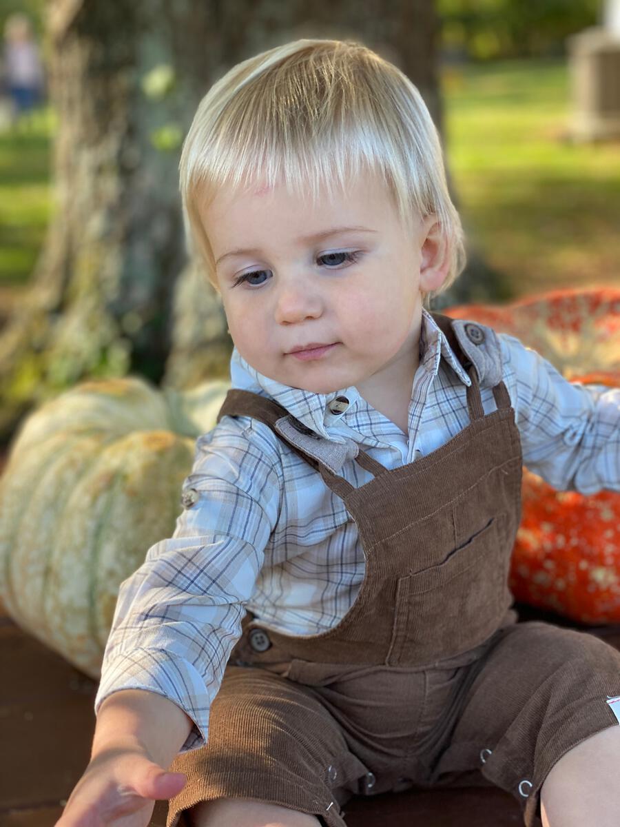 JASPER WOVEN ONESIE - CREAM PLAID