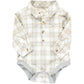 JASPER WOVEN ONESIE - CREAM PLAID