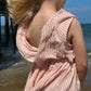 SANDY ROMPER - PEACH STRIPE
