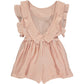 SANDY ROMPER - PEACH STRIPE