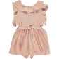SANDY ROMPER - PEACH STRIPE