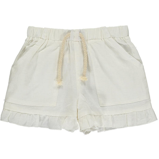 BRYNLEE RUFFLE SHORTS - WHITE