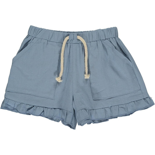 BRYNLEE RUFFLE SHORTS - BLUE