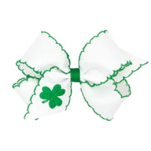 SHAMROCK EMBROIDERED MOONSTITCH BOW MEDIUM