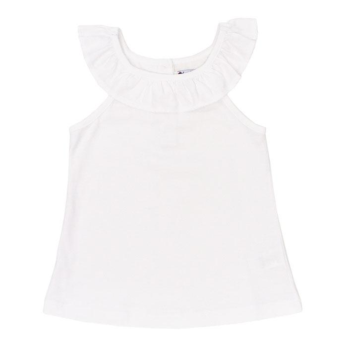 RUFFLE COLLAR TOP - WHITE