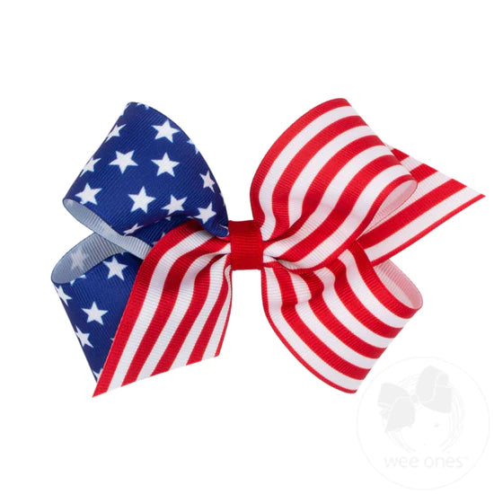 MEDIUM PATRIOTIC STARS AND STRIPES HARI BOW