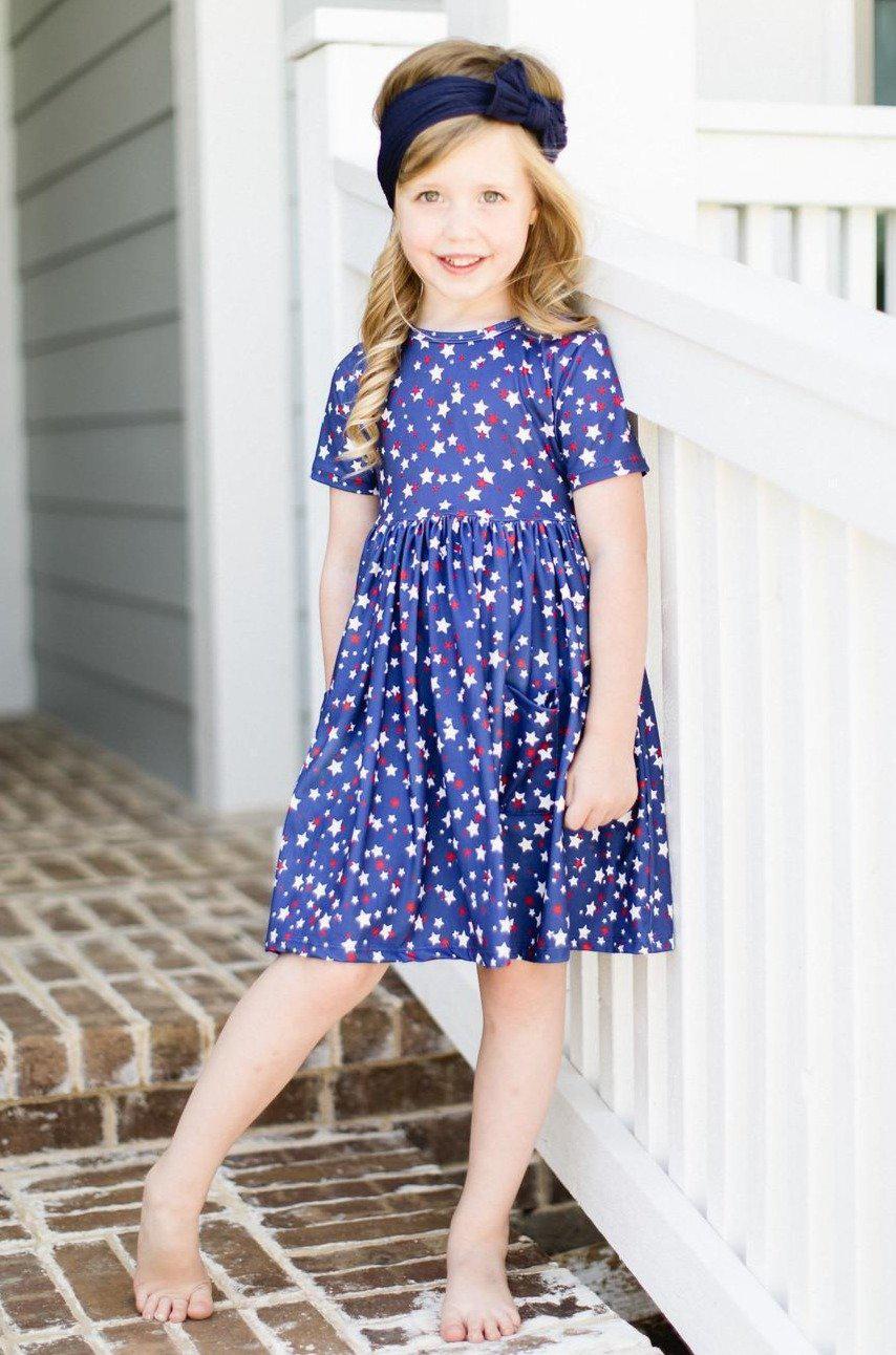 STAR BRIGHT S/S POCKET TWIRL DRESS
