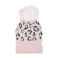 FUZZY KNIT LEOPARD HAT