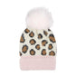 FUZZY KNIT LEOPARD HAT