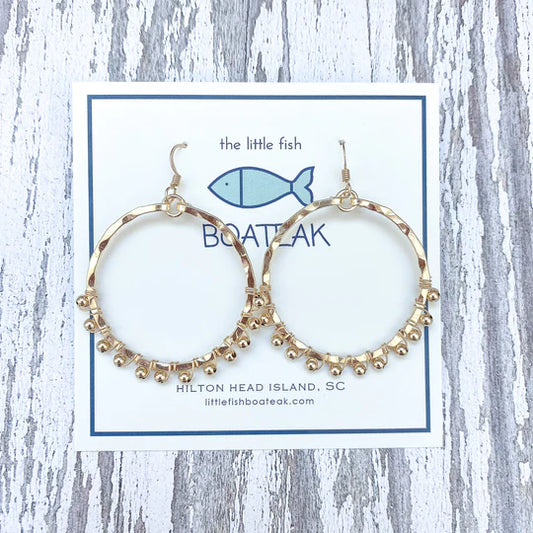 CLASS-SEA MAINSAIL SMALL BEADED HOOP - GOLD