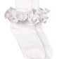 JEFFERIES SOCKS - RUFFLE TURN CUFF WHITE