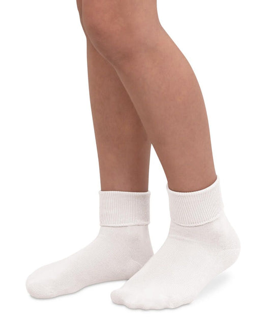 JEFFERIES SOCKS - SMOOTH TOE TURN CUFF SOCKS WHITE