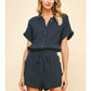 BUTTON DOWN ROMPER - INK