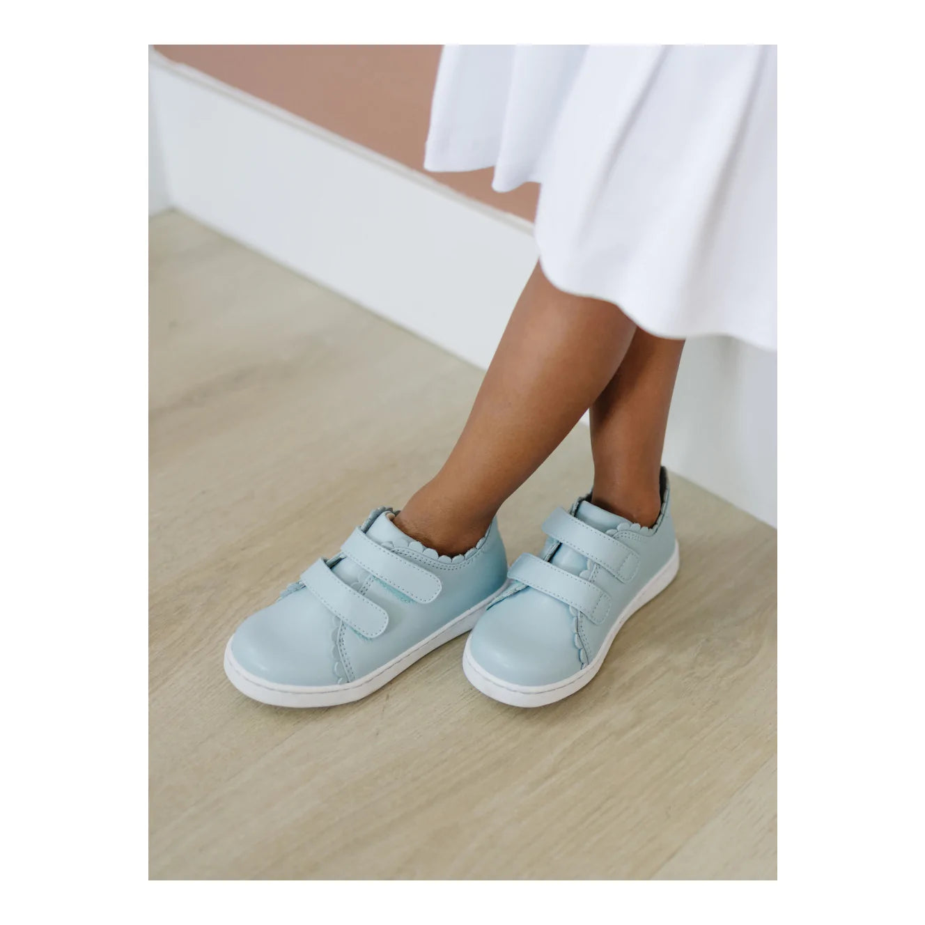 CAROLINE SCALLOPED SNEAKER - LIGHT BLUE