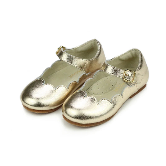 SONIA SCALLOPED FLAT - GOLD