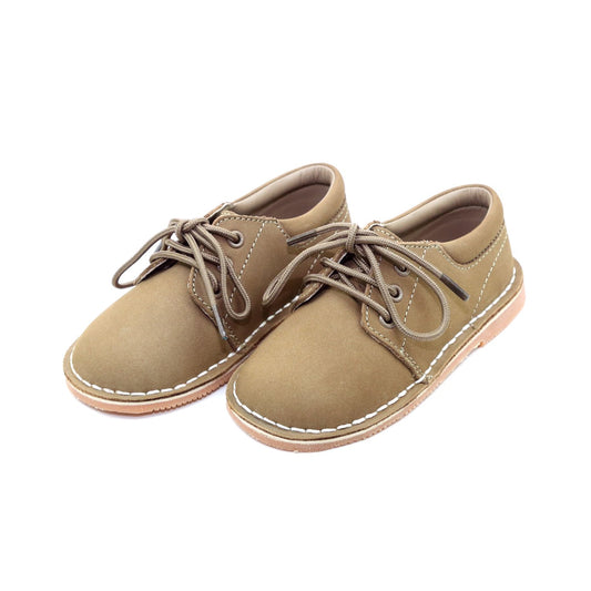 TYLER LEATHER LACE UP SHOE - NUBUCK KHAKI