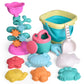 12PC BEACH SAND TOY SET,FOLDABE BEACH BUCKET