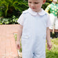 PETER PAN  SHIRT - WOVEN SHORT SLEEVE ONESIE - WORTH AVENUE WHITE