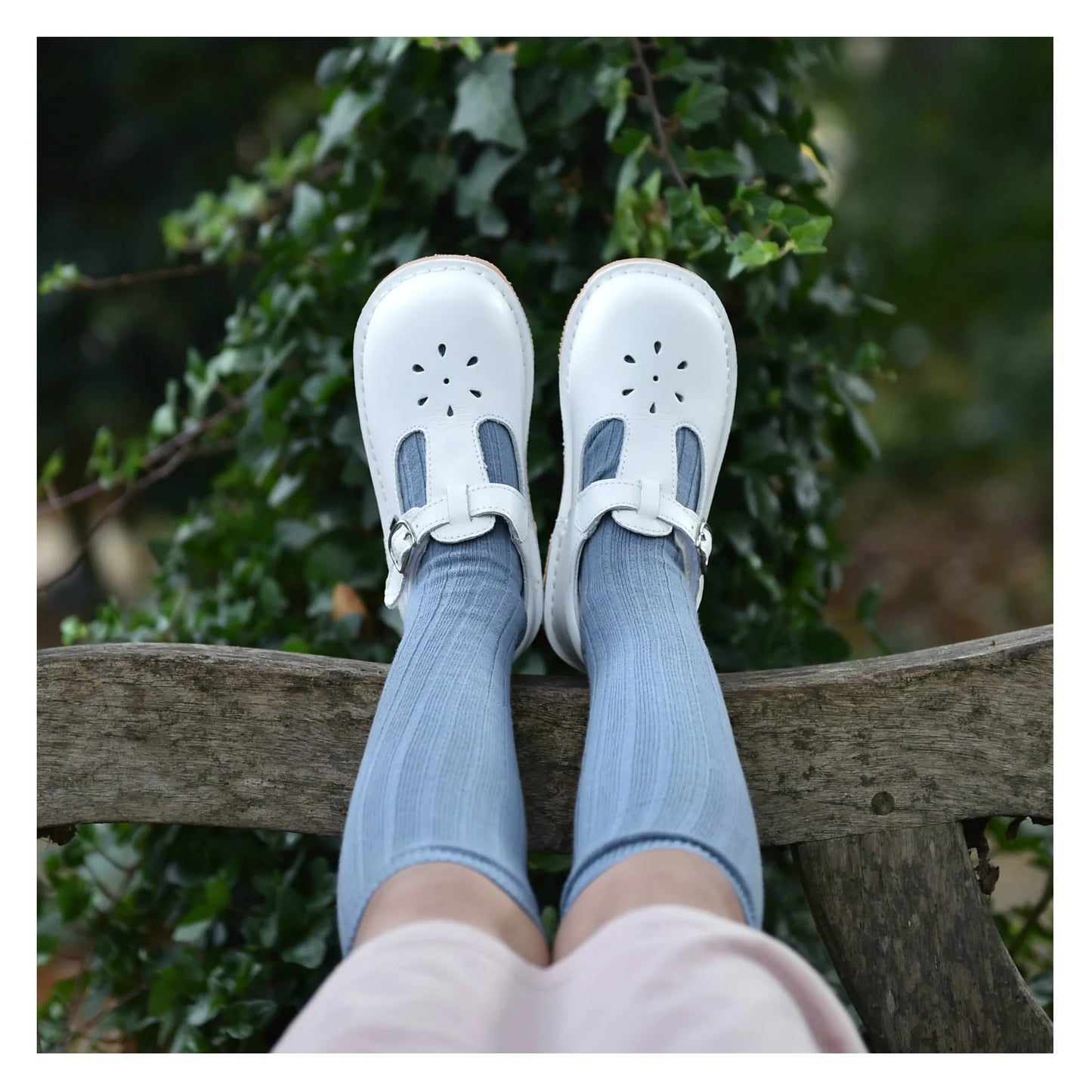 JOY CLASSIC LEATHER T-STRAP MARY JANE - WHITE