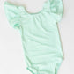 PASTEL GREEN S/S FLUTTER SLEEV LEOTARD