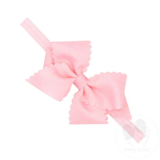 XS SCALLOPED EDGE BOW ON BAND - LPK