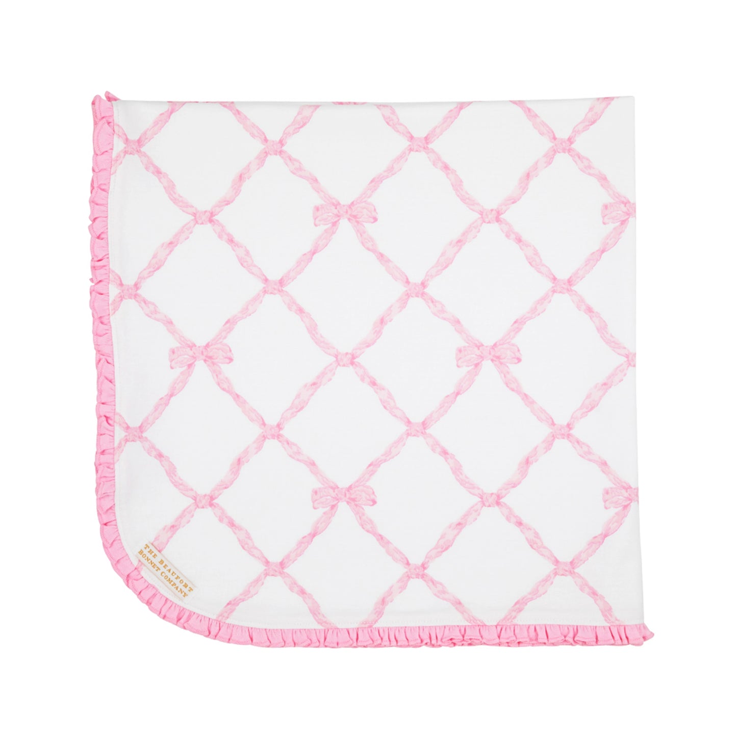 BABY BUGGY BLANKET - BELLE MEADE BOW/PIER PARTY PINK