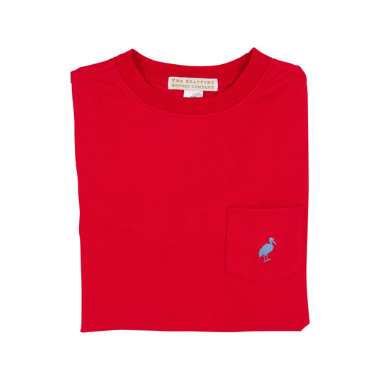 CARTER CREWNECK - RICHMOND RED WITH PARK CITY PERIWINKLE STORK