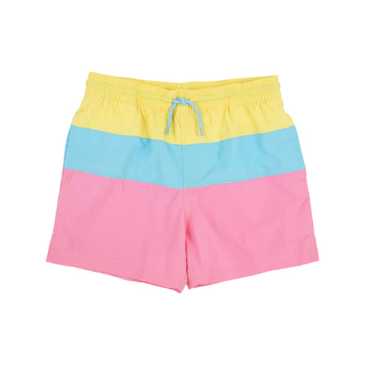 COUNTRY CLUB COLORBLOCK TRUNK - LAKE WOTH YELLOW/BOOKLINE BLUE