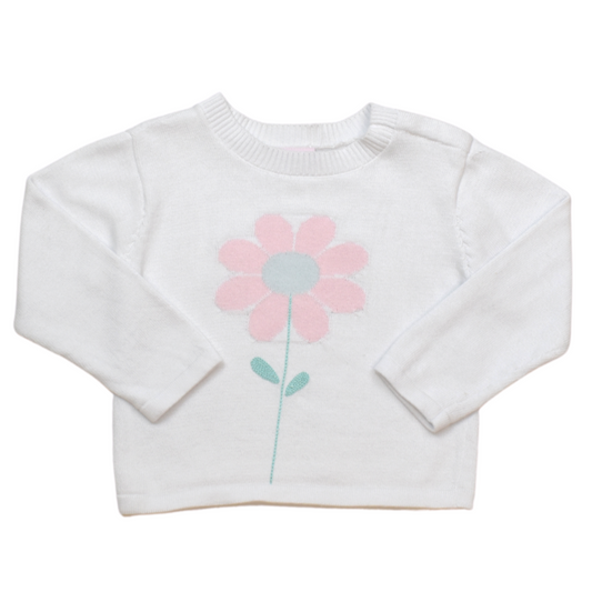 COZY UP SWEATER - WHITE/FLOWER