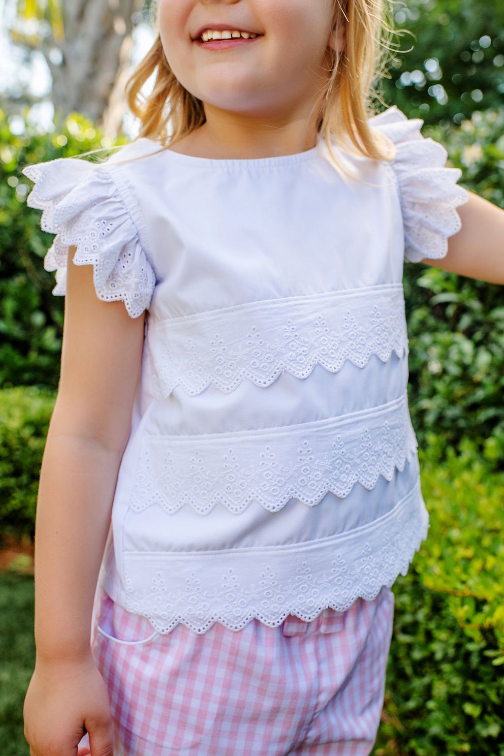 ELLIE'S EYELET TOP - WORTH AVENUE WHITE