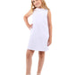 WHITE SCALLOP SUMMER TWILL DRESS