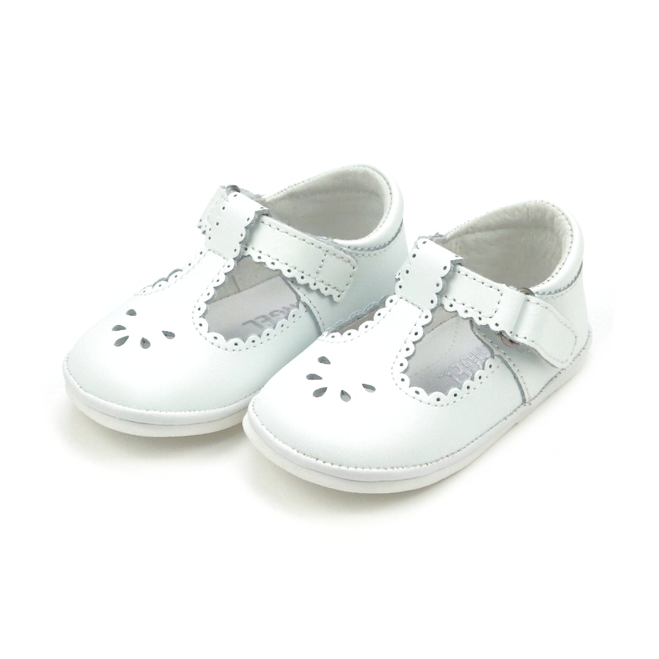 DOTTIE SCALLOPED T-STRAP MARY JANE (BABY) - WHITE