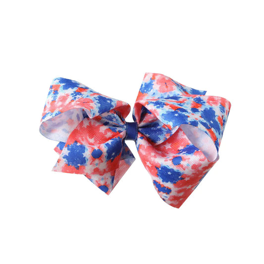 KING GROSGRAIN TIE DYE PATRIOTIC BOW