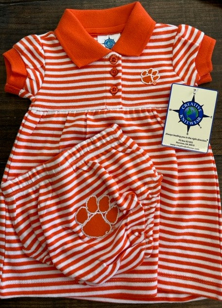 CLEMSON STRIPE DRESS W/ BLOOMERS