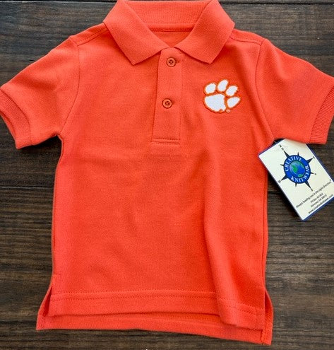 CLEMSON POLO SHIRT W/ ORANGE PAW