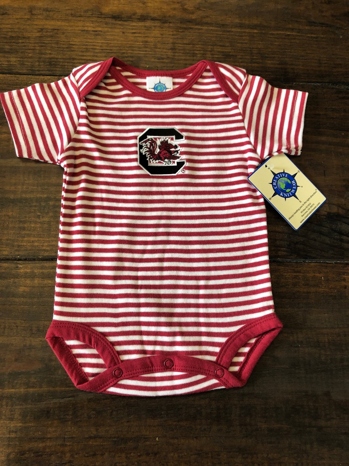 GARNET STRIPE BODYSUIT GAMECOCK