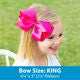 KING WHITE SEQUINED HEART PRINT GRILS HAIR BOW
