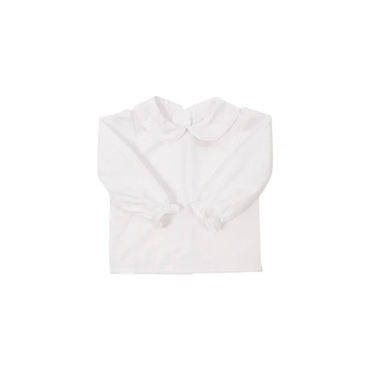 MAUDE'S PETER PAN COLLAR LONG SLEEVE - WORTH AVENUE WHITE