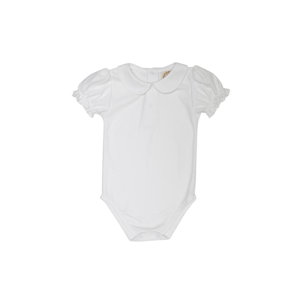 MAUDE'S PETER PAN COLLAR SHIRT SS PIMA - WORTH AVENUE WHITE