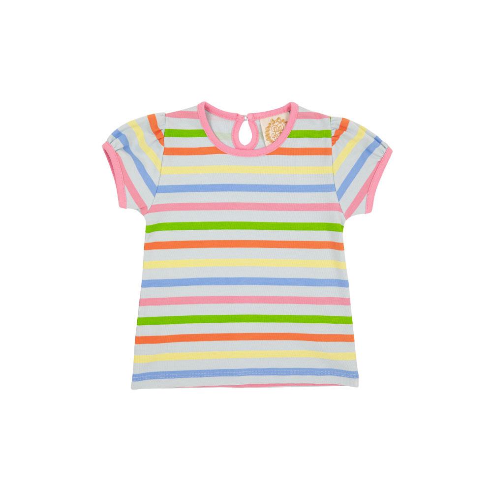 PENNY'S PLAY SHIRT - SOUTH DOCK STRIPE WITH HAMPTONS HOT PINK
