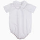 PETER PAN  SHIRT - WOVEN SHORT SLEEVE ONESIE - WORTH AVENUE WHITE