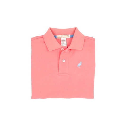 PRIM AND PROPER POLO - PARROT CAY CORAL WITH BEALE STREET BLUE STORK