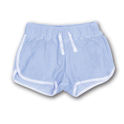 TERRY DRAWSTRING SHORTS - BLUE