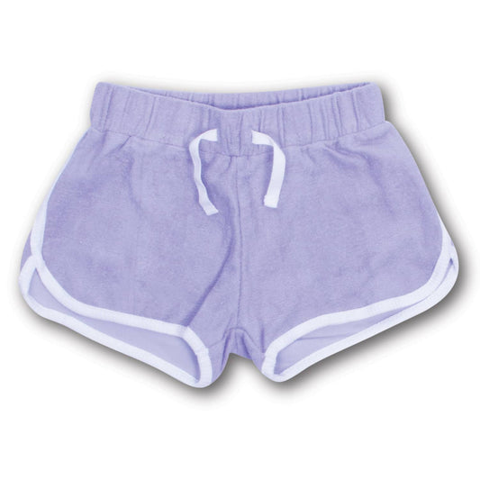 TERRY DRAWSTRING SHORTS - PURPLE