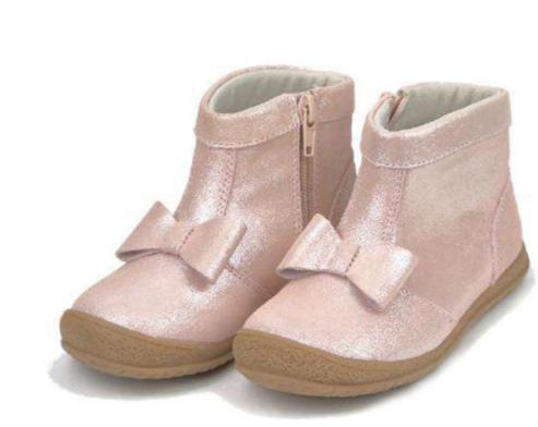 HILARY BOW BOOT - BLUSH PINK SHIMMER