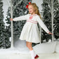 HOLLY DRESS LONG SLEEVE - WHITE/RED