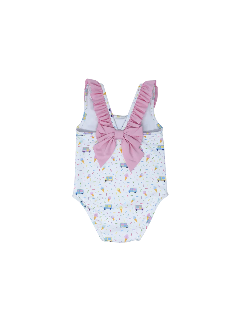 SARAH SWIMSUIT - ICE REAM/PINK