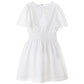SAMANTHA SMOCKED WHITE EYELET DRESS